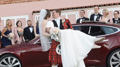 Tesla Model S Wedding Car