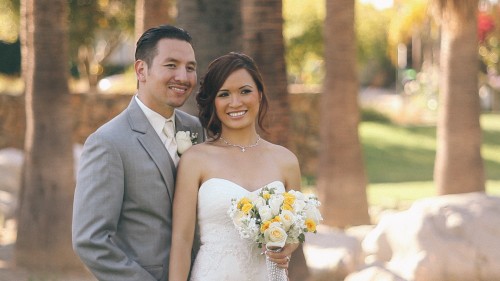 Bride and Groom in San Diego Prk