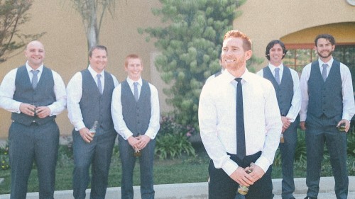 Groomsmen with beer