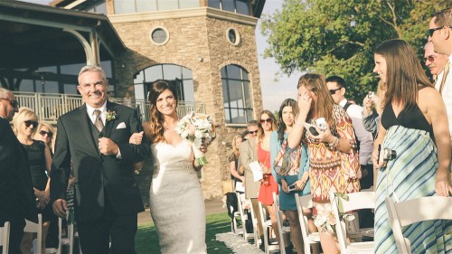 Bride approaching alter