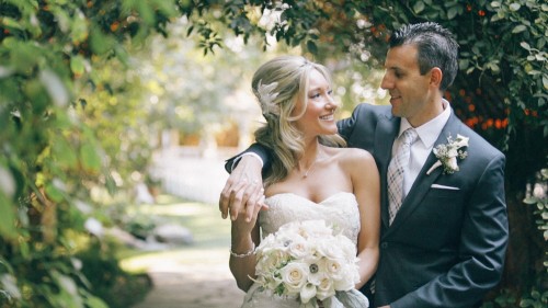 Bride and Groom at  Twin Oaks Garden Estate