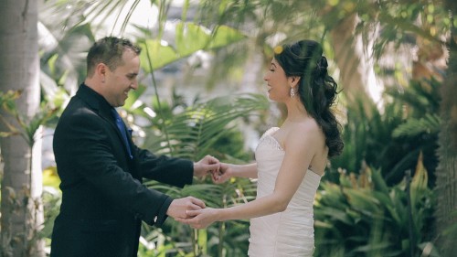 Bride and grooms first look 