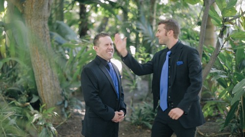 groomsmen messing around