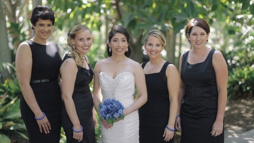 bridesmaids  at jewish wedding 