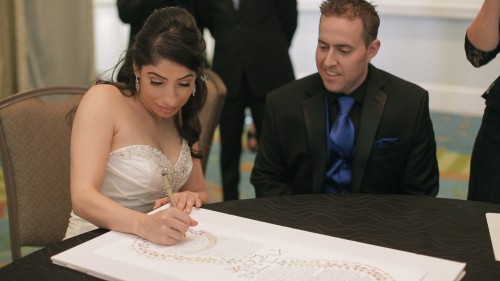 Signing the Ketubah Jewish wedding