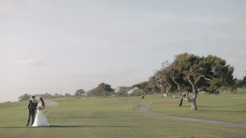 bride and groom  Torrey Pines Golf Course