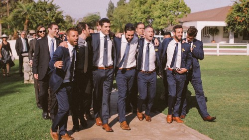 Groomsmen come and get the bride at jewish wedding