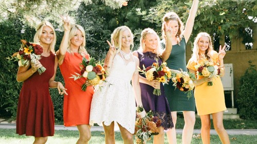 brides maids and bride at estancia hotel la jolla.