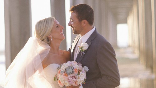 Bride and Groom under pier