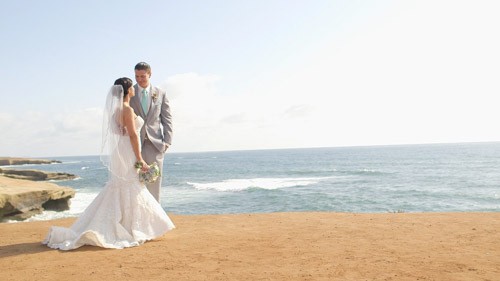 La jolla ocean cliffs wedding