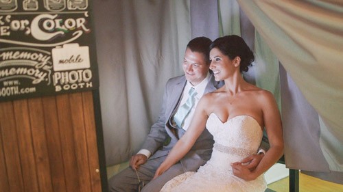 Bride and groom photo booth san diego wedding