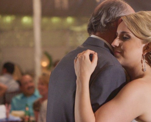 Bride dances with father at Twin Oaks Garden Estate