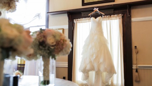 Wedding dress details San Diego Wedding Video at Twin Oaks Gardens and Estate