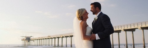 Bride and Groom at Scripps Pier