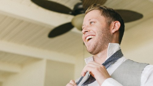 Groom getting ready