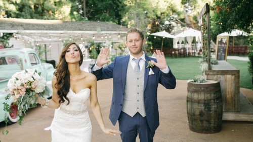 Bride and groom ready for grand entrance