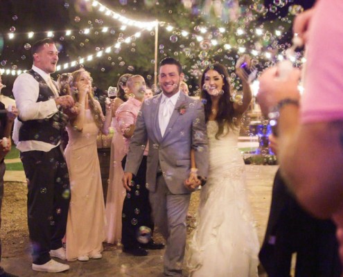 Bride and groom's grand entrance Lake Oak Meadows Wedding in Temecula winery.