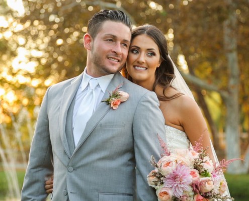 Bride and groom at sunset at Lake Oak Meadows Wedding video