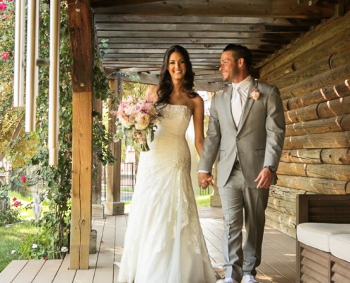 Temecula Wedding video of bride and groom walking.