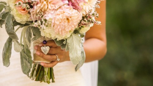 Beautiful Bride's bouquet at Lake Oak Meadows Wedding video in temecula wine country