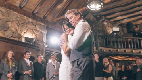 Father and daughter dance at her wedding. 