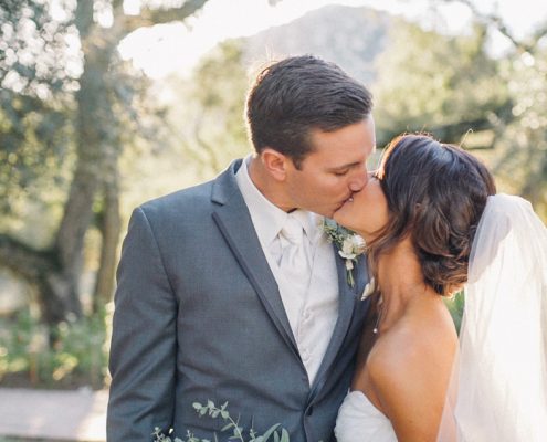 Mt Woodson Wedding Video bride and groom kiss after ceremony