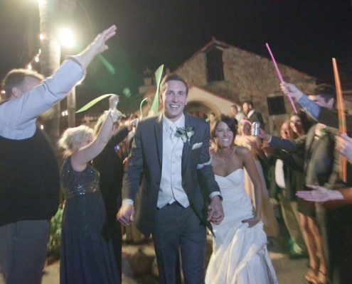 Mt Woodson Wedding grand exit with glow sticks