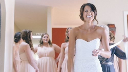 Bride gets ready at Mt. Woodson Castle Wedding