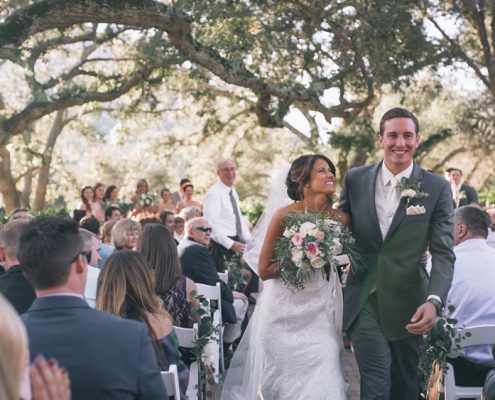 Bride and groom ceremony Mt Woodson Castle