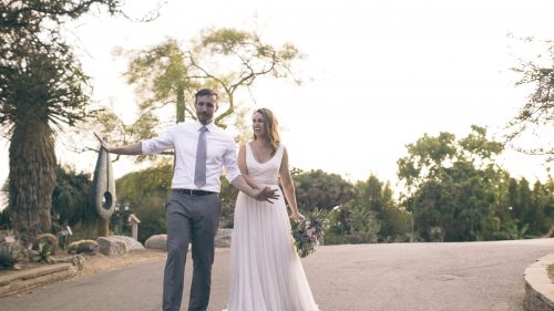 walking together at San Diego Botanic Gardens