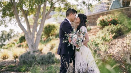 bride and groom at Carlsbad wedding