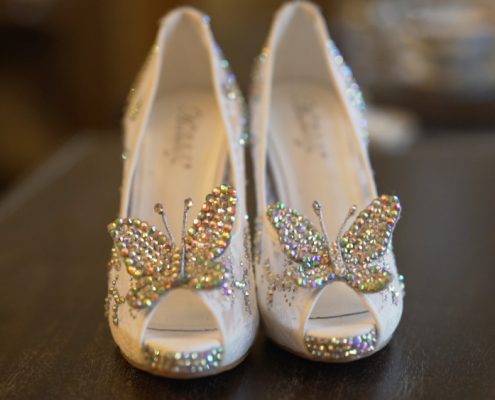 brides cute butterfly shoes
