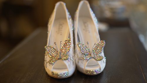 brides cute butterfly shoes