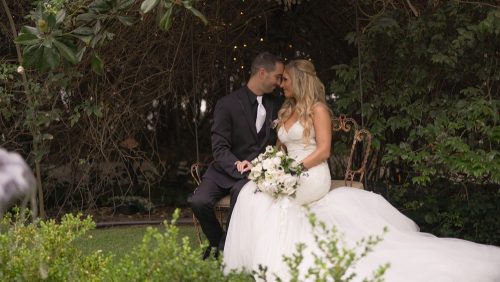 bride and groom at Twin Oaks House & Gardens