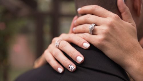 brides nails halloween wedding