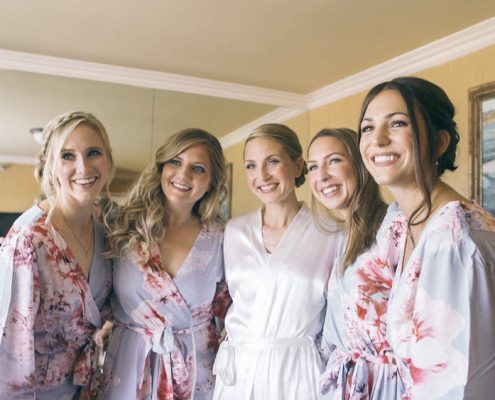 Bridesmaids in robes