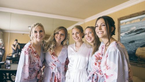 Bridesmaids in robes 