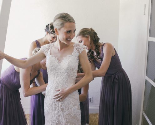 Bride getting ready at La Valencia Hotel La Jolla