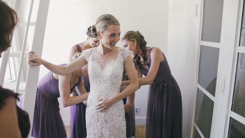 Bride getting ready at La Valencia Hotel La Jolla