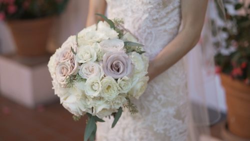 Bride hold bouquet san diego wedding video