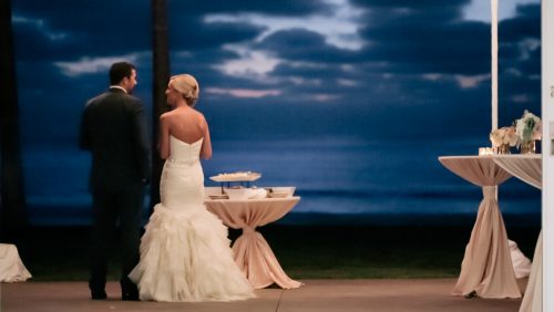 Scripps Seaside Forum bride and groom