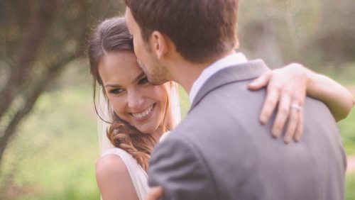 Bride and groom Mt Woodson Castle Wedding