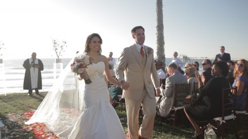 Scripps Seaside Forum Wedding just married