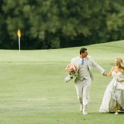 Temecula Creek Inn Wedding video of bride and groom walking.