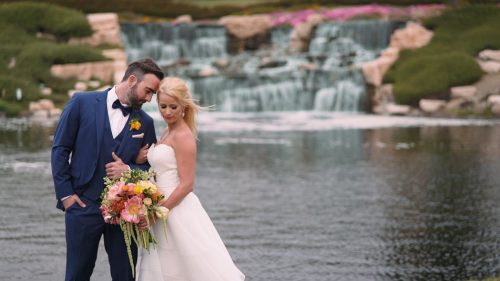 Crossings at Carlsbad wedding groom holds bride