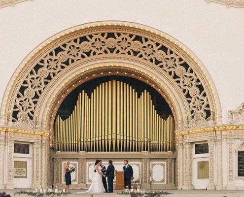 Balboa Park Wedding Video at Spreckels Pavilion in San Diego.