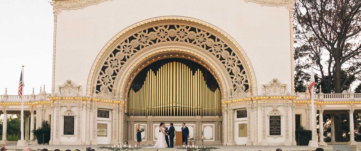 Balboa Park Wedding Video at Spreckels Pavilion in San Diego.