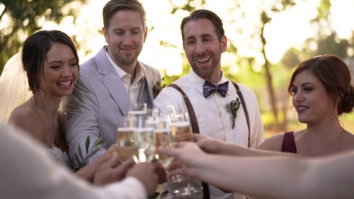 Wedding party at Lake Oak Meadows in Temecula.