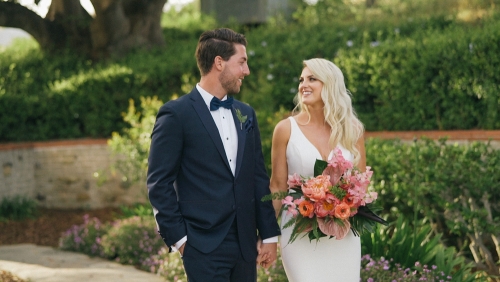 Bride and groom malibu wedding video Adamson House Museum