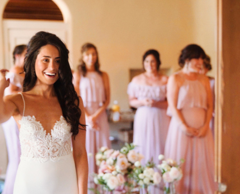 Mt. Woodson Castle Wedding bride gets ready